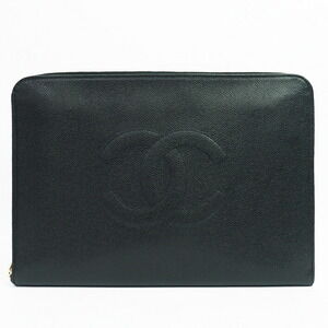 Chanel Clutch Bag CC Logo Coco Mark Black s